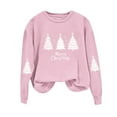 thumbnail image 5 of lcziwo Christmas Shirts for Women Long Sleeve Round Neck Sweatshirts Loose Casual Pullover Tops Teen Girls Clothes, Pink, L, 5 of 7