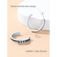 thumbnail image 5 of FindChic Silver Hoop Earrings for Women Stainless Steel Hoops with Black Cubic Zirconia Inlaid Birthday Mothers Day Jewelry Gifts Her Mom Wife, 30mm, 5 of 10