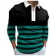 thumbnail image 1 of Camisas Para Hombre Manga Larga Camiseta de manga larga con estampado Digital 3D y cremallera de solapa suelta a la para hombre (Green, L), 1 of 4