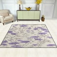 thumbnail image 3 of Area Rug Indoor 80"x58"in Non-Slip Wear Resistant Floor Mats Soft Large Carpets for Living Room Bedroom Home Decor Lavender and Cream Flowers, 3 of 7