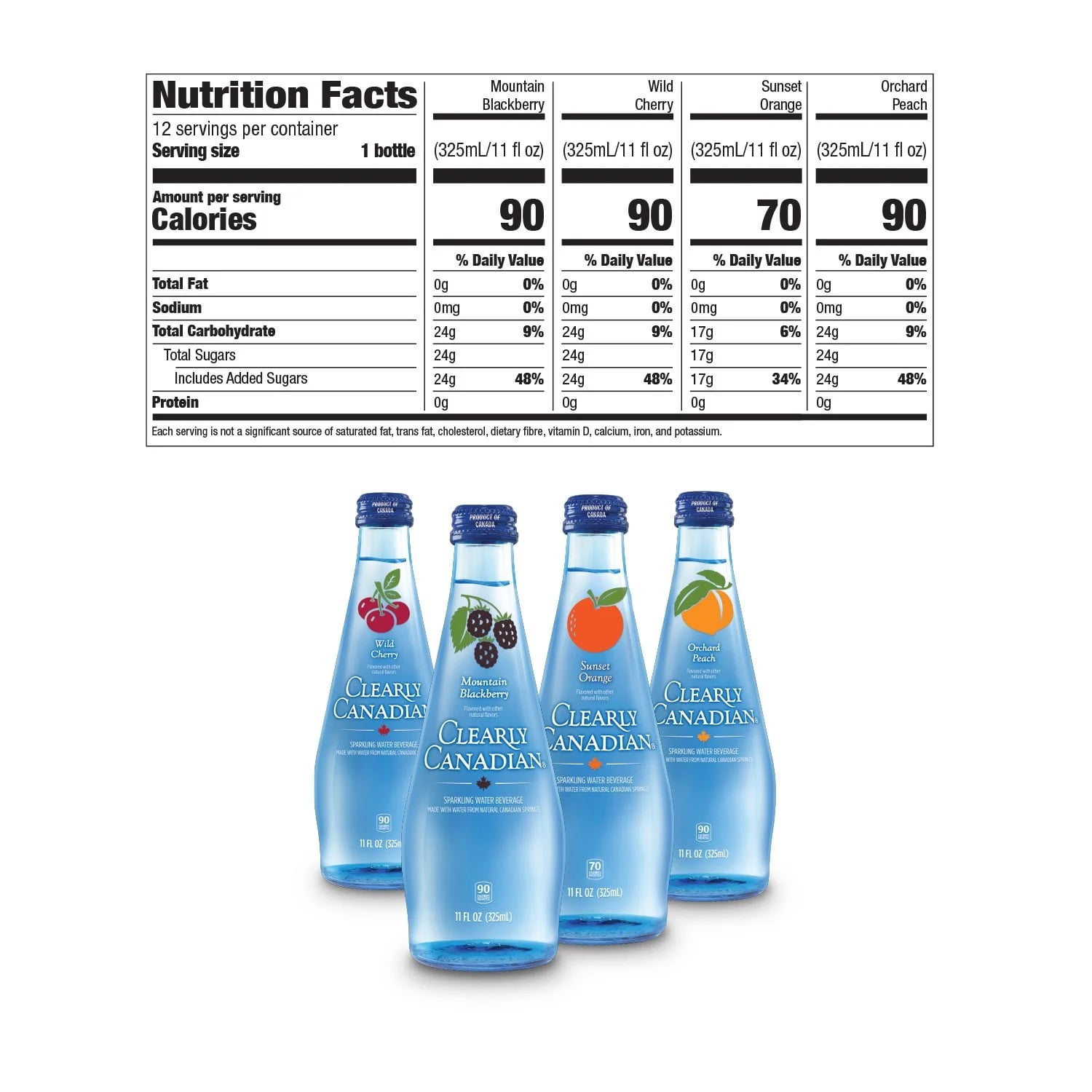 Clearly Canadian Sparkling Water Variety Pack, 11 fl. oz., 12 pk.