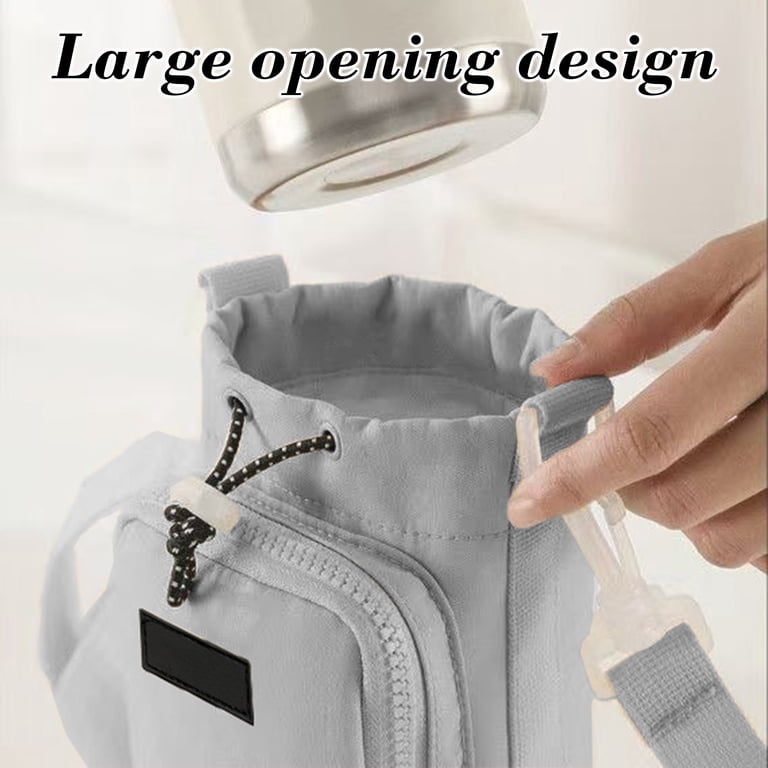 Insulated Neoprene Water Bottle Holder With Strap - 40 Oz Carrier Bag With Phone Pocket For Hiking, Gym, Walking
