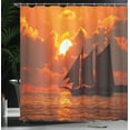 thumbnail image 4 of Ambesonne Tropical Shower Curtain, Sunset in Key Florida, 69"Wx70"L, Orange Dark Orange, 4 of 5