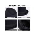 thumbnail image 4 of Deago Men's Timelessly Classic 20s Trilby Fedora Hat with Band Casual Short Brim Panama Jazz Cap Manhattan (Black-2), 4 of 8