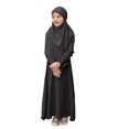 thumbnail image 1 of RXMEKW Ensemble de Robe Musulmane avec Châle pour Filles Manches Longues Col Rond Robe à Volants Tenue 2 Pcs Rose, 1 of 8