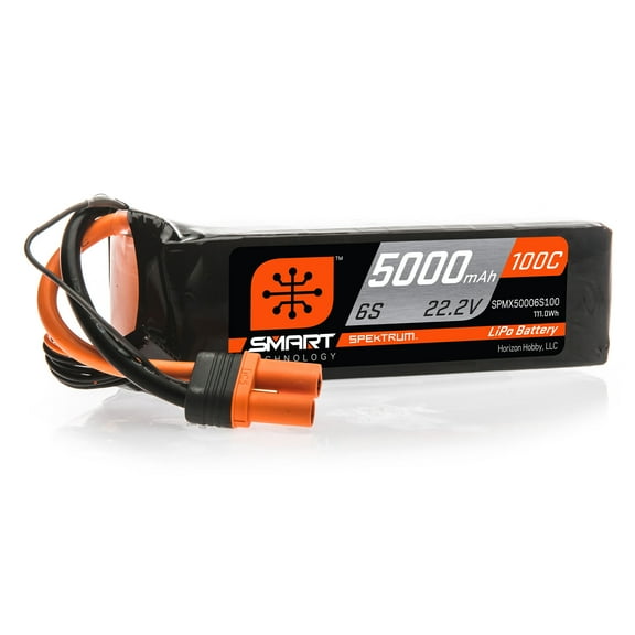 Spektrum 22.2V 5000mAh 6S 100C Smart LiPo Battery: IC5, SPMX50006S100