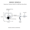 thumbnail image 5 of Rosec Jewels Black Onyx Paw Stud Earrings with Screw Back - AAA Quality - Heart Shape Black Onyx with Diamond - with Jewelry Box, 14K White Gold, 5 of 7