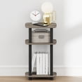 thumbnail image 4 of Furinno JUST Night Stand, 3-Tier Turn-N-Tube Nightstand with Open Shelf, Round Curve Corner Side Table, End Table, Easy Assembly, for Living Room, Bedroom, French Oak, 4 of 4