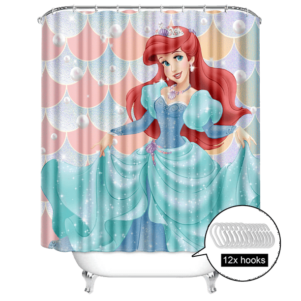 Little Mermaid Ariel Shower Curtains for Winter Bath Bathroom Decors