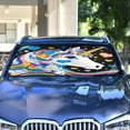 thumbnail image 5 of Foldable Car Windshield Sunshade UV Sun Visor Protector Blocks UV Rays Keeps Vehicle Cool 53x23.5 Inch 80s-inspired Unicorn, 5 of 8