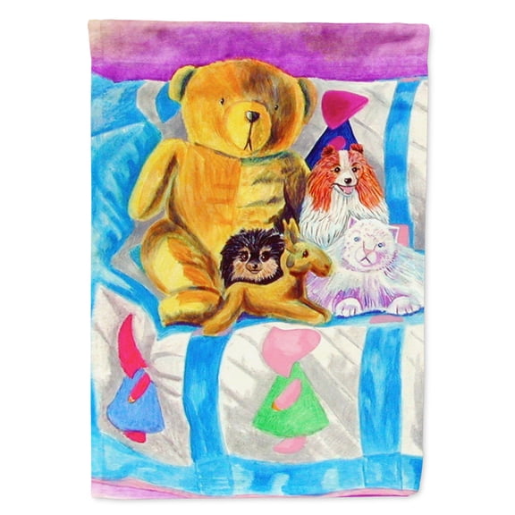 Carolines Treasures 7102-FLAG-PARENT Party Poms on the couch Pomeranian Flag multicolor