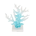 thumbnail image 6 of 8" x 9" Blue Glass Ombre Coral Sculpture with Clear Square Base, by DecMode, 6 of 9