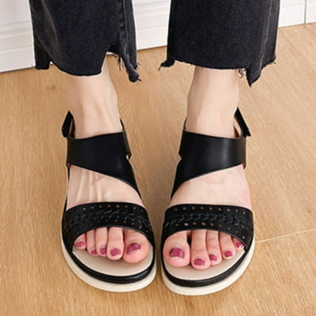 

Cathalem Fancy Sandals for Women Summer Fashion Stitching Sandles Shoe Strap Chaussures Femmes Vendor Women Slides Womens Sandals Black 7.5