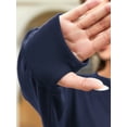 thumbnail image 5 of Fancyglim Women Sweatshirts Crew Neck Tunic Tops Long Sleeve Oversized Shirts Fleece Pullover with Pockets Thumb Holes Navy L, 5 of 8