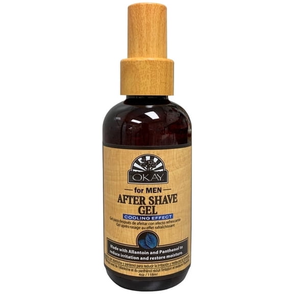 OKAY For Men After Shave Gel with Cooling Effect, Soothes & Refreshes Skin After Shaving, Helps Restore Moisture, Paraben, Silicone & Sulfate Free, 4 oz