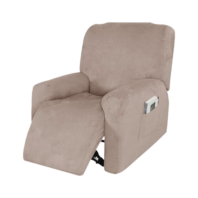 Amdohai Housse de Sofa Extensible Imperméable en Suède pour Fauteuil Recliner, 4 Pcs Séparées
