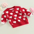 thumbnail image 3 of Tenue de la Saint-Valentin pour Bébé Fille Automne Hiver Pull Tricoté Imprimé Cœur, 3 of 8