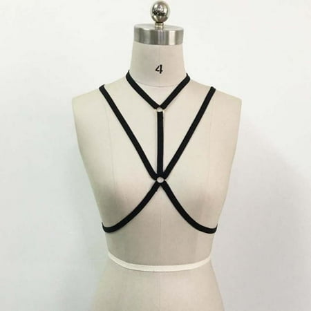 

Bra Womens Bra Bustier Out Elastic L Alluring Hollow Harness Strappy Cage Bra