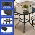 thumbnail image 5 of ModFusion 32" Square Patio High Bar Tables with Glass Top, Sturdy Frame & Umbrella Hole for Backyard & Porch, Black, 5 of 10