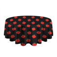 thumbnail image 5 of Red Strawberry Plants Black Pattern Round Tablecloth 60"x60",Wrinkle Wipeable Table Cloth for Kitchen Dining Room Picnic Patio Party, 5 of 6