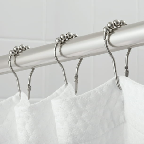 Hotel Style V Glide Hinged Roller Bead, Hotel Style Curved Shower Curtain Rod