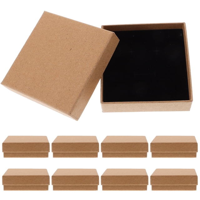 Caja de papel kraft vintage para joyería, 10 unidades, para regalo
