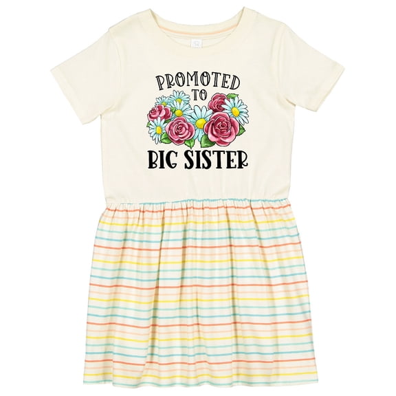 Inktastic Promoted to Big Sister with Flowers Girls Toddler Dress