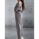 thumbnail image 5 of Conjunto Deportivo de Dos Piezas para Mujer: Sudadera con Media Cremallera y Pantalón Deportivo Holgado con Bolsillos Gris S, 5 of 7