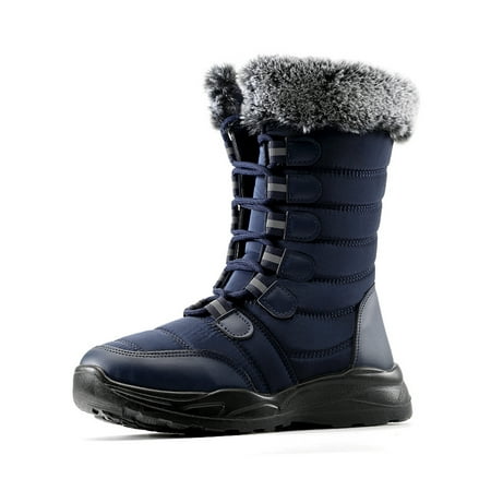 

Gomelly Snow Boots for Women Men Waterproof Winter Boots Wide Width Lined Snowboard Shoes with Arch Support Blue 6.5