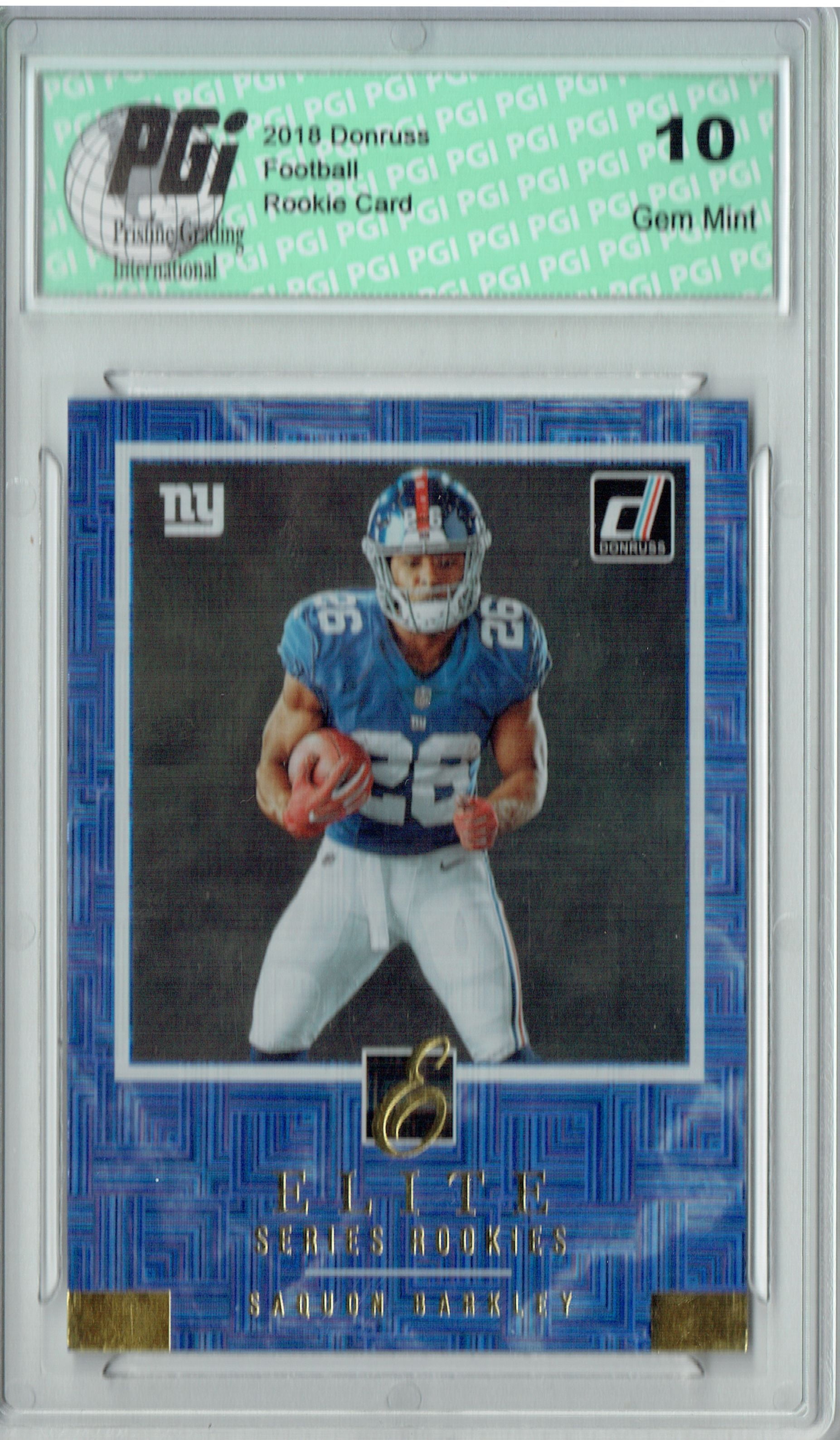 Donruss Saquon Barkley 2018 Donruss Esr 6 Elite Series Rookie Card Pgi 10 Walmart Com Walmart Com