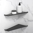 thumbnail image 2 of Corner Shower Shelf Matte Black 12" 304 Stainless Steel Quadrilateral Floating Shelf Grid Design Recessed Bathroom Shelf for Tiled Wall, No Drilling，2 Pack, 2 of 5
