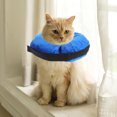 thumbnail image 3 of MasteelfCA Inflatable Pet Supplies Cat Dog Recovery Wound Healing Protective Collar Anti-bite PVC Comfortable Collar - Size M (Blue), 3 of 8