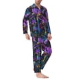 thumbnail image 2 of KLL Starry Night Iris Field Sleepwear Mens Flannel Pajamas,Long Cotton Pj Set, 2 of 7