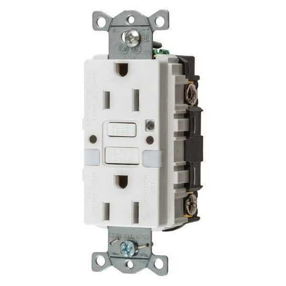 GFCI Rceptcle, Commer., Wht, 15A, 0.5 HP