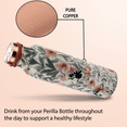 thumbnail image 4 of Perilla Home 100% Grey Floral Printed Copper Bottle With 34 Oz Leak Proof Contains Ayurveda Health Benefits For Drinking Water For Men Women Gym Yoga Travelling Hiking | Indoor | Outdoor | Office |, 4 of 15