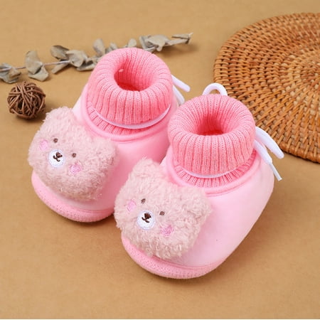 

TOWED22 Kids Slippers Girls Baby Girls And Boys Warm Shoes Soft Booties Soft Comfortable Toddler Shoes Warming Cotton Shoes Pink