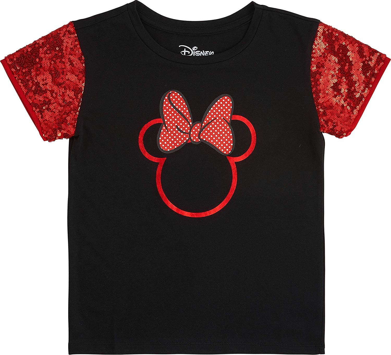 Opblazen Verenigde Staten van Amerika andere Minnie Mouse Girls' Sequin Short Sleeve T-Shirt - Disney XS-4/5 Red -  Walmart.com