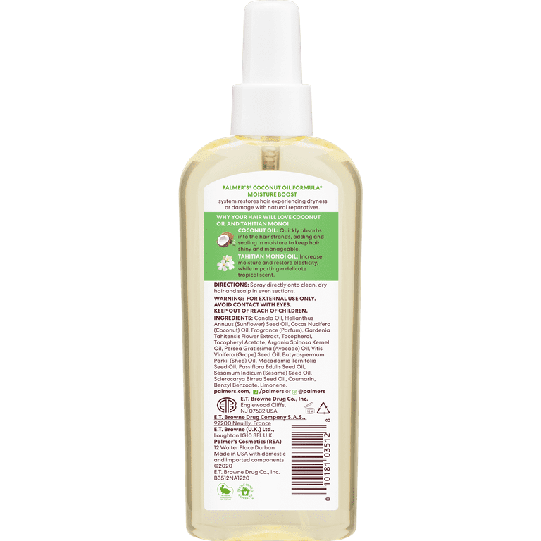 morbiditet Fredag Bekostning Palmer's Coconut Oil Formula Moisture Boost Hair & Scalp Oil, 5.1 fl. oz. -  Walmart.com