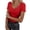 Red, variant on Womens Summer T Shirts New Thread Strip Slim Long Short Sleeve Sexy V Neck Casual T Shirt Fashion Tshirts S-2XL