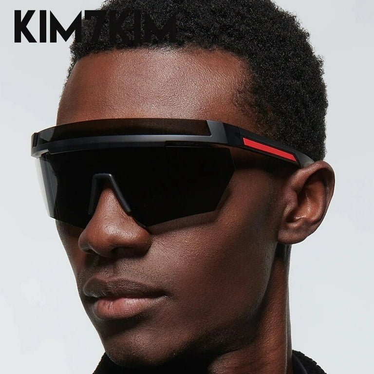 Rimless Sports Sunglasses Women 2024 Fashion Luxury Brand One Pieces Sun Glasses For Men Oversized Shield Goggles Driving Shades C6 Yellow Film LDH 6727 Walmart