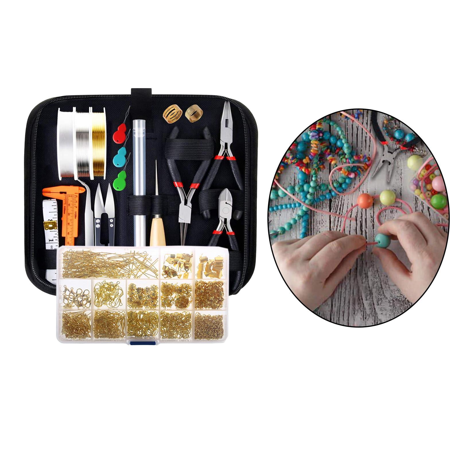Jewelry Making Supplies, Jewelry Making Includes Findings, Pliers, Bead Wire, Storage Case for Jewelry Necklace Bracelet Making Repair