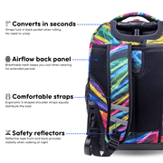J World Boys and Girls Sunrise 18 Rolling Backpack for School and Travel, Quantum