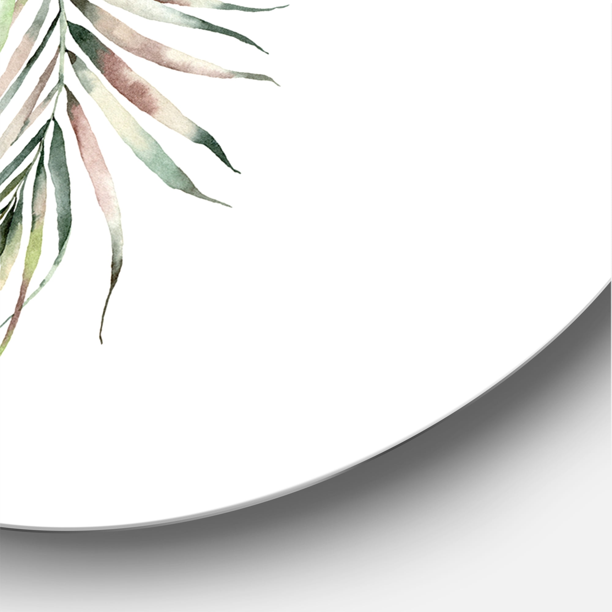 Designart 'Tropical Bouquet With Palm Orchids Leaves' Traditional Circle Metal Wall Art 29x29 - Disc of 29