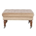 thumbnail image 5 of Linon Kacie Square Button Tufted Ottoman, Dark Walnut/Tan Velvet, 5 of 8