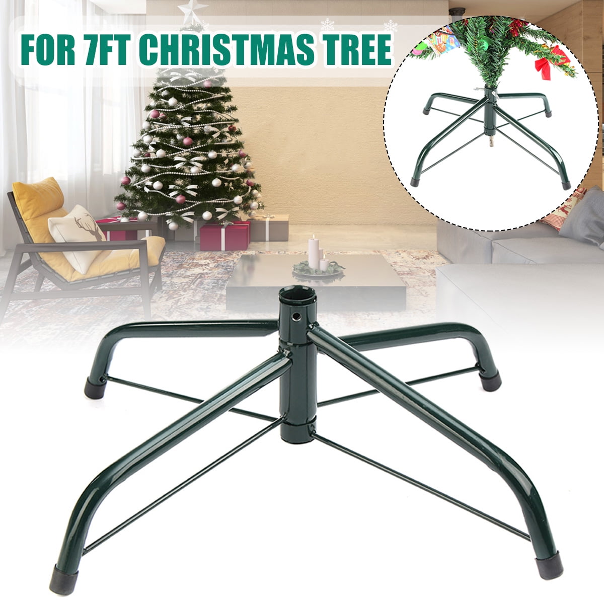 Green Metal Christmas Tree Stand For 7ft Artificial Nepal | Ubuy