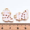 thumbnail image 3 of Alloy Enamel Pendants Cadmium Free & Lead Free Light golden Cat with Heart Charm White 19.5x17.5x1.5mm Hole: 1.6mm, 3 of 3