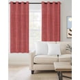 thumbnail image 2 of Vintage Coral Red Blackout Curtains, Light Blocking Print Window Curtains, Farmhouse Retro Solid Color Linen Texture Thermal Insulated Window Drapes for Living Room 2 Panels, 84"W x 63"L, 2 of 9