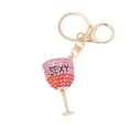 thumbnail image 1 of Llavero, copa de vino espumoso, metal con diamantes de imitación, 30,2 g, 1 of 2