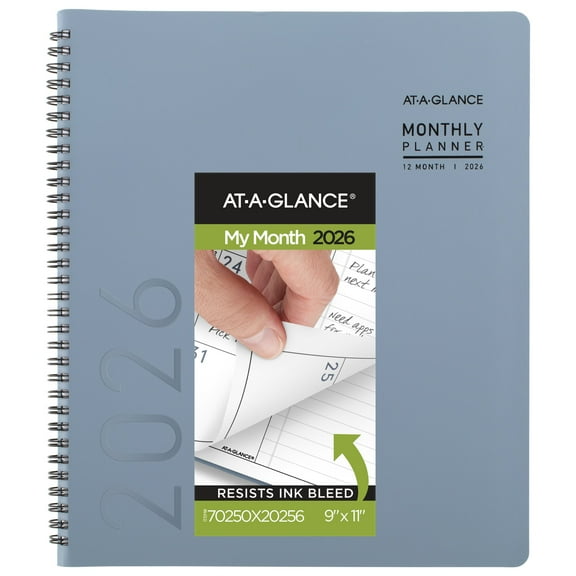 AT-A-GLANCE Contemporary 2026 Monthly Planner Drizzle Large 9 x 11 - Weekly