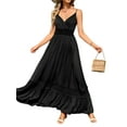 thumbnail image 4 of Liacowi Women Loose Dress V Neck Sleeveless Casual A-Line Dresses Lace Long Dress Flowy Sundress, 4 of 6
